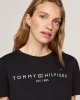Tommy Hilfiger REG CORP LOGO C-NK SS Kadın Siyah Badi WW0WW40276BDS