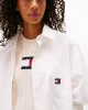 Tommy Jeans Badge Kadın Beyaz Gömlek DW0DW21122YBL