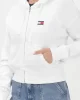 Tommy Jeans Badge Kadın Beyaz Kapüşonlu Sweatshirt DW0DW21147YBL