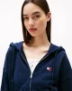Tommy Jeans Badge Kadın Mavi Kapüşonlu Sweatshirt DW0DW21147C1G