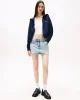 Tommy Jeans Badge Kadın Mavi Kapüşonlu Sweatshirt DW0DW21147C1G