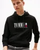 Tommy Jeans Dna Graphics Erkek Siyah Kapüşonlu Sweatshirt DM0DM22144BDS