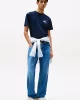 Tommy Jeans Erkek Sırtı Bayrak Baskılı Mavi T-shirt DM0DM21910C1G