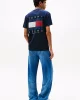 Tommy Jeans Erkek Sırtı Bayrak Baskılı Mavi T-shirt DM0DM21910C1G