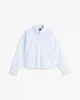 Tommy Jeans Kadın Çizgili Kısa Poplin Mavi Gömlek DW0DW214000BC