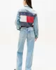 Tommy Jeans Kadın İkonik Şeritli Kısa Jean Mavi Ceket DW0DW210631A5