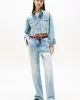 Tommy Jeans Kadın İkonik Şeritli Kısa Jean Mavi Ceket DW0DW210631A5