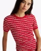 Tommy Jeans TJW SCRIPT AOP SWEATER DRESS Kadın kırmızı Elbise DW0DW194780KS
