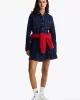 Tommy Hilfiger Kadın Lacivert Pileli Kot Mini Elbise