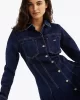 Tommy Hilfiger Kadın Lacivert Pileli Kot Mini Elbise