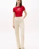 Tommy Jeans Kadın Layla Yüksek Bel Dar Paça Bej Pantolon DW0DW20997ACH