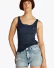 Tommy Jeans TJW SLIM BUTTON TANK Kadın lacivert Atlet DW0DW19492C1G