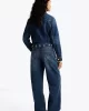 Tommy Jeans STUDDED DNM TRCKER JCKT AI9057 Kadın mavi Ceket DW0DW198681BK