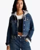 Tommy Jeans STUDDED DNM TRCKER JCKT AI9057 Kadın mavi Ceket DW0DW198681BK