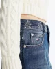 Tommy Jeans STUDDED DENIM MINI SKIRT AI9057 Kadın mavi Etek DW0DW198751BK