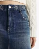 Tommy Jeans STUDDED DENIM MINI SKIRT AI9057 Kadın mavi Etek DW0DW198751BK