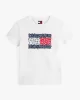 Tommy Jeans Kadın Çiçekli Bayrak Desenli Beyaz T-shirt DW0DW20897YBL