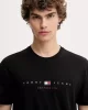 Tommy Jeans TJM REG FLAG LINEAR SS TEE EXT Erkek Siyah T-shirt DM0DM21911BDS