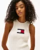 Tommy Jeans TJW FLAG SWEATER MINI DRESS EXT Kadın Beyaz Elbise DW0DW20877YBL