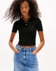Tommy Jeans TJW POINTELLE POLO Kadın Siyah Kazak DW0DW20965BDS