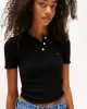 Tommy Jeans TJW POINTELLE POLO Kadın Siyah Kazak DW0DW20965BDS