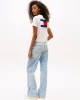 Tommy Jeans TJW REG SH TOMMY US FLAG SS TEE Kadın Beyaz T-shirt DW0DW21423YBH
