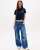 Tommy Jeans TJW REG SH TOMMY US FLAG SS TEE Kadın Mavi T-shirt DW0DW21423C1G