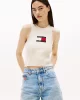 Tommy Jeans TJW RIB RACER TANK Kadın Beyaz Kazak DW0DW20975YBL