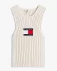 Tommy Jeans TJW RIB RACER TANK Kadın Beyaz Kazak DW0DW20975YBL