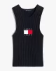 Tommy Jeans TJW RIB RACER TANK Kadın Siyah Kazak DW0DW20975BDS