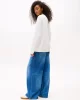 Tommy Jeans TJW RLX GRADIENT FLAG CREW Kadın Beyaz Kazak DW0DW21396YBL