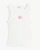 Tommy Jeans TJW SLIM GRADIENT FLAG TANK Kadın Beyaz T-shirt DW0DW20920YBL