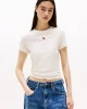 Tommy Jeans TJW SLIM TJ US LINEAR SS TEE Kadın Beyaz T-shirt DW0DW21422YBH
