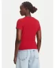 Tommy Jeans TJW SLIM TJ US LINEAR SS TEE Kadın Kırmızı T-shirt DW0DW21422XLE