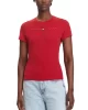 Tommy Jeans TJW SLIM TJ US LINEAR SS TEE Kadın Kırmızı T-shirt DW0DW21422XLE
