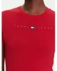 Tommy Jeans TJW SLIM TJ US LINEAR SS TEE Kadın Kırmızı T-shirt DW0DW21422XLE