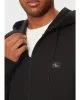 CK Jeans WOVEN LABEL ZIP THROUGH HOODIE Erkek Siyah Eşofman Üstü J30J326858-BEH