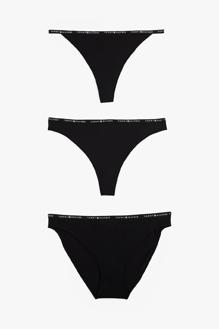 Tommy Hilfiger 3 PACK MULTI SHAPE BOTTOM Kadın siyah İç Çamaşırı UW0UW057560V2