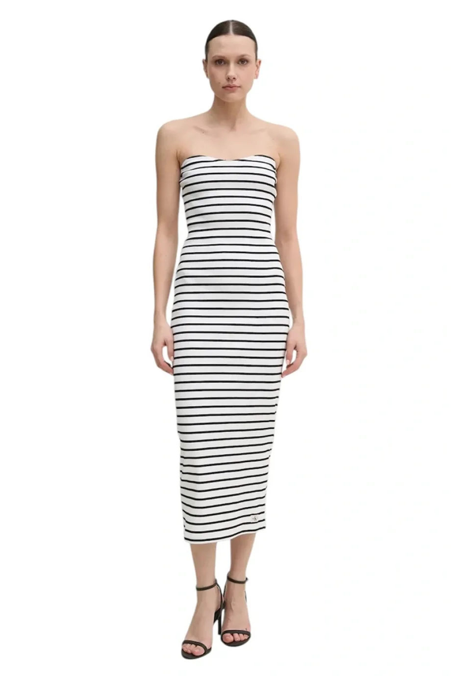 Calvin Klein WOVEN LABEL RIB SLEEVELESS DRESS Kadın  Elbise J20J225263-0K4