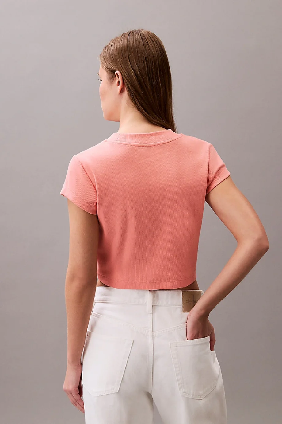 Calvin Klein MONOGRAM BABY TEE Kadın Pembe  Crop  LV047AB802-VDW