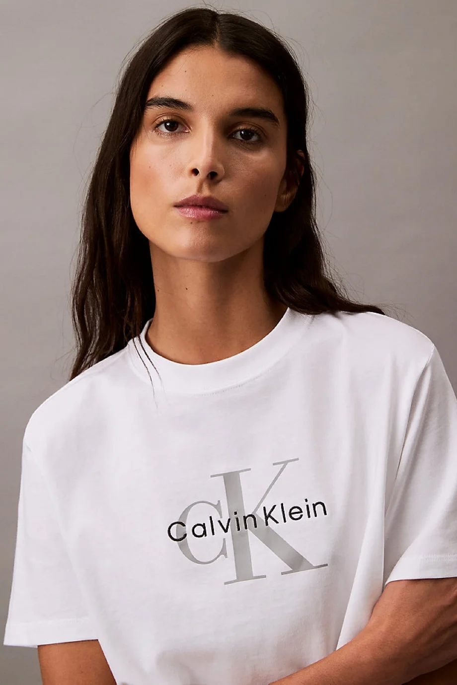 Calvin Klein Standard Logo Kadın Beyaz T-shirt LV047B865G-YAA