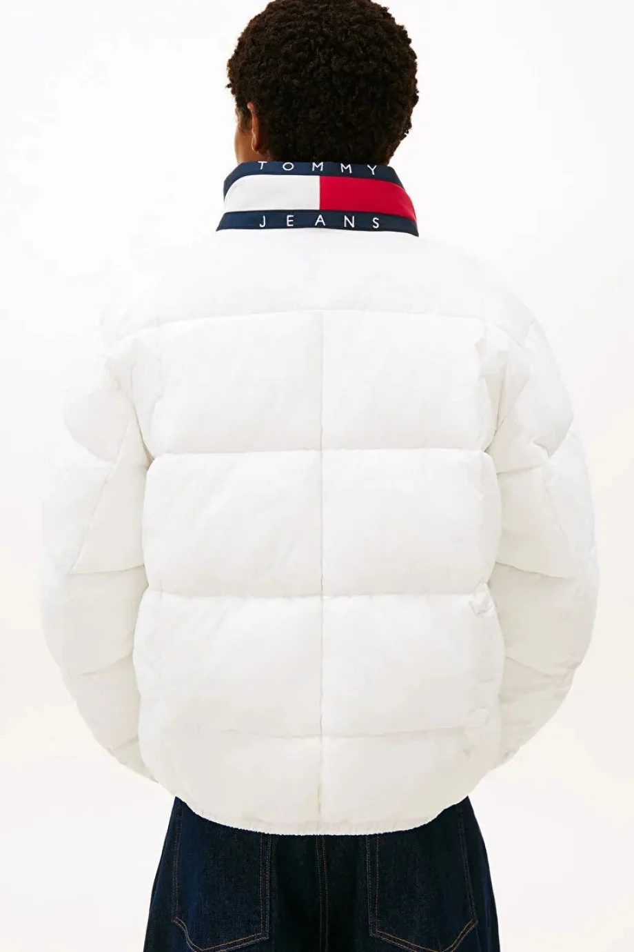 Tommy Hilfiger TJM DNA Yakalı Şişme Erkek Beyaz  Mont  DM0DM22041YBL