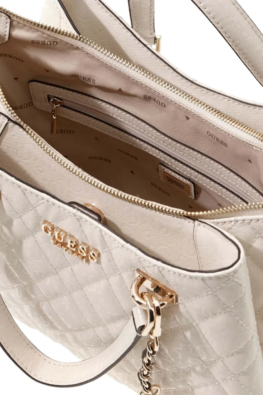 Guess Isemay Girlfriend Omuz El ve Omuz Kadın Beyaz El Çantası HWGG9628060-OFF