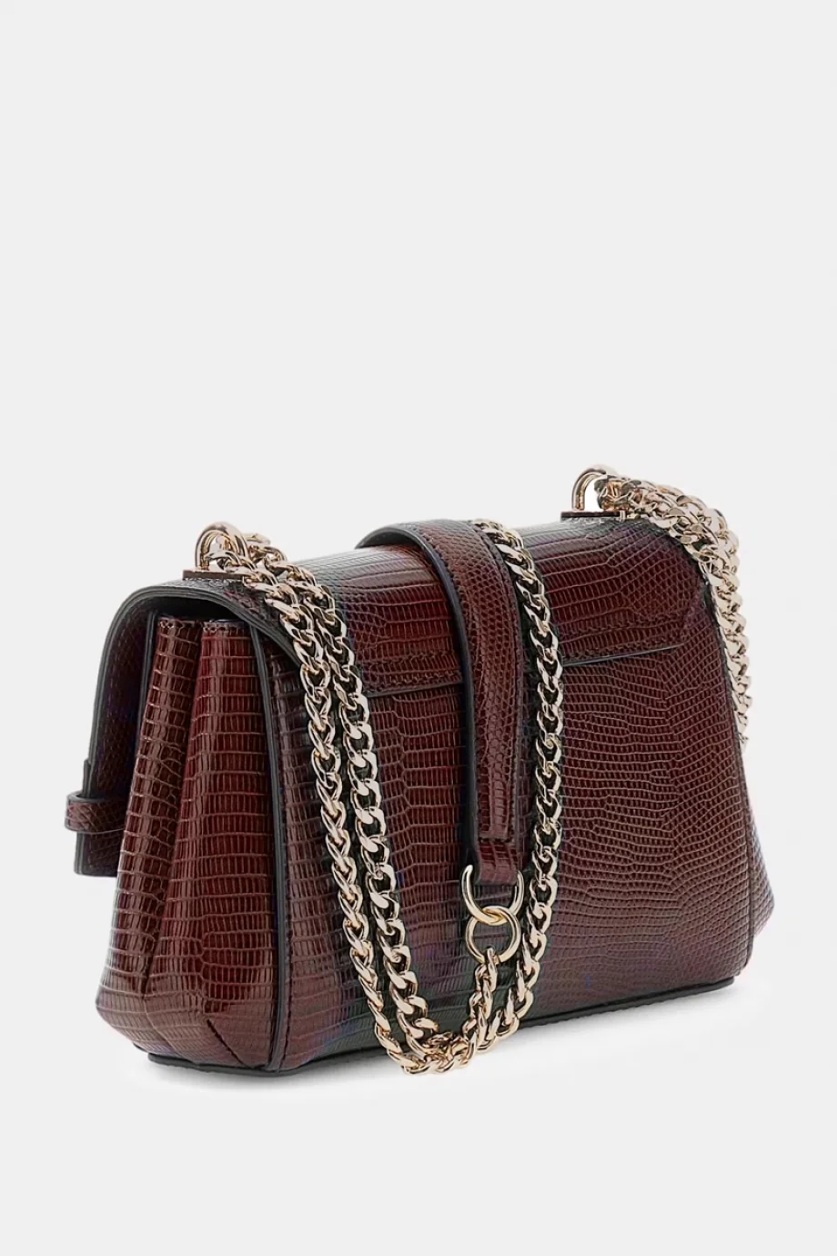 Guess Melinda Mini Dönüştürülebilir Çapraz Askılı Kapaklı Kadın Bordo Omuz Çantası HWKL9933780-BUR