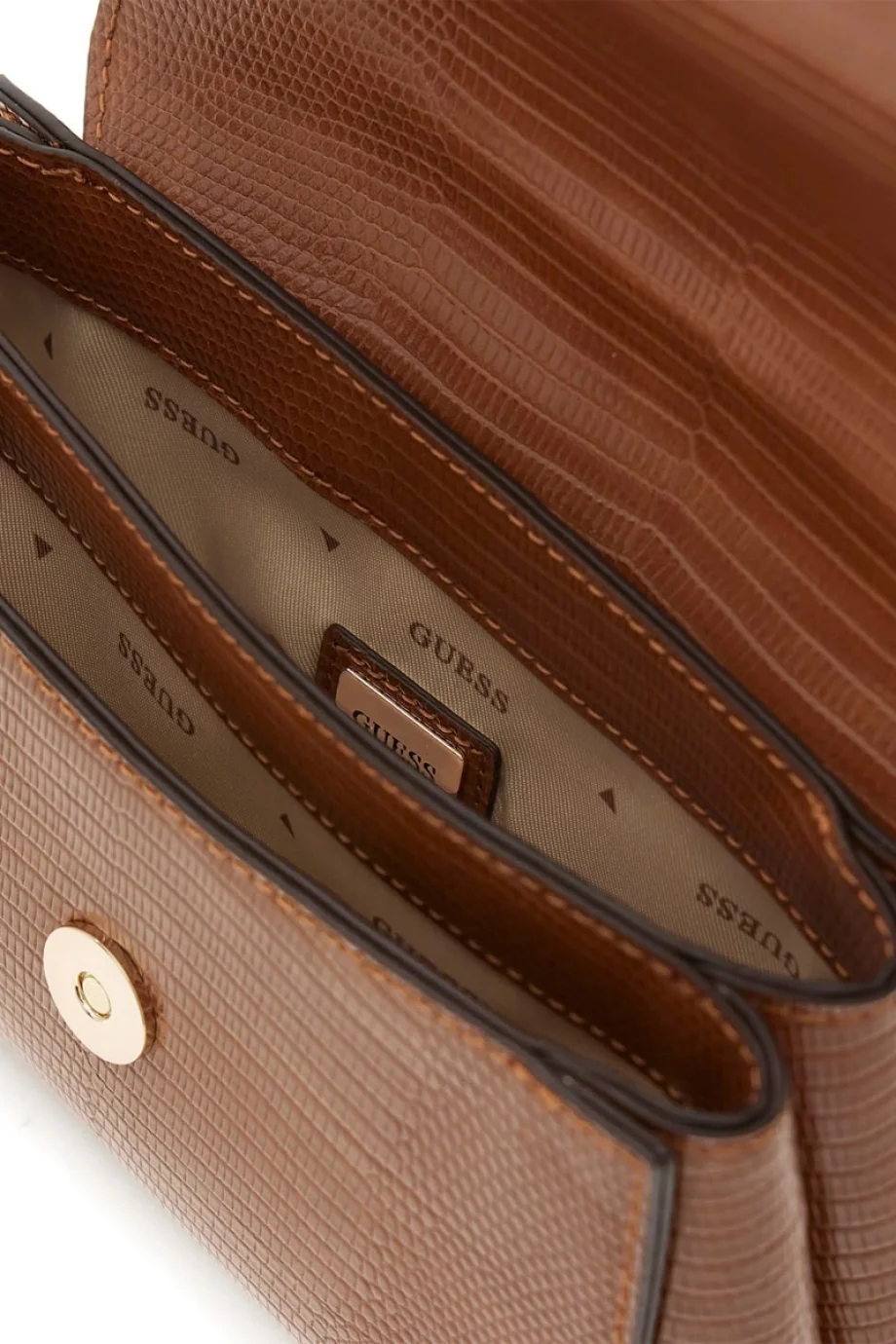 Guess Melinda Mini Dönüştürülebilir Çapraz Askılı Kapaklı Kadın Kahverengi Omuz Çantası HWKL9933780-COG