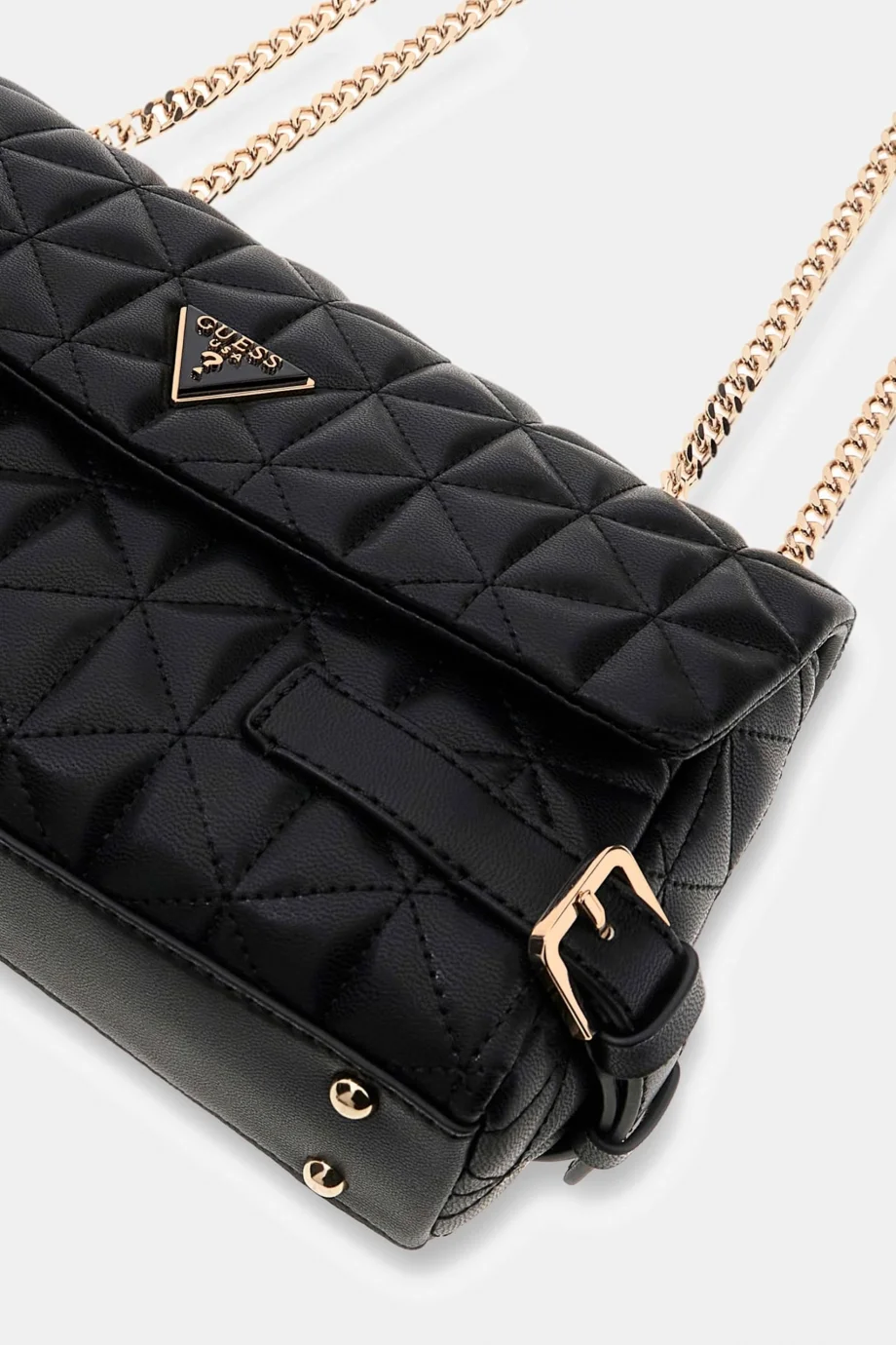 Guess Paisleigh Dönüştürülebilir Çapraz Askılı Kapaklı Kadın Siyah Omuz Çantası HWQG9883210-BLA