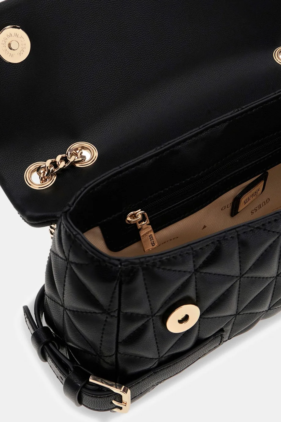 Guess Paisleigh Dönüştürülebilir Çapraz Askılı Kapaklı Kadın Siyah Omuz Çantası HWQG9883210-BLA