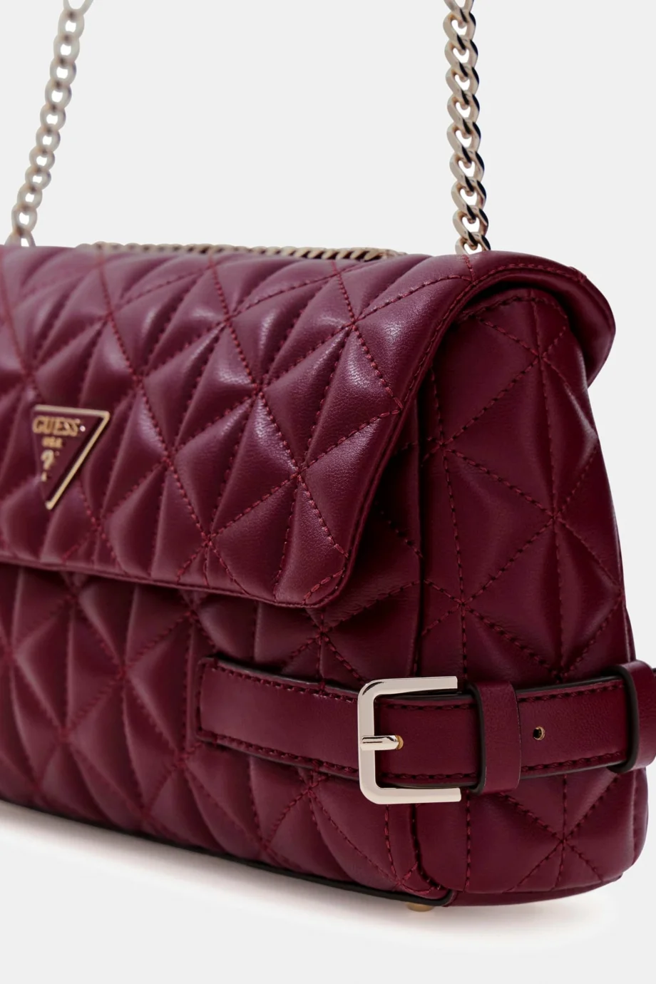 Guess Paisleigh Dönüştürülebilir Çapraz Askılı Kapaklı Kadın Bordo Omuz Çantası HWQG9883210-BUR
