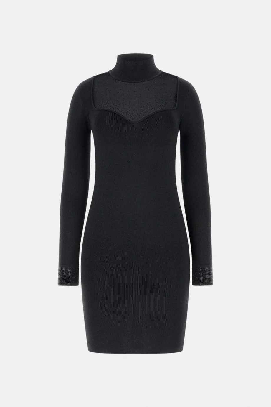 Guess Uzun Kollu Lucy Taş İşlemeli Triko Kadın Siyah Elbise W6RK61Z4842-JBLK