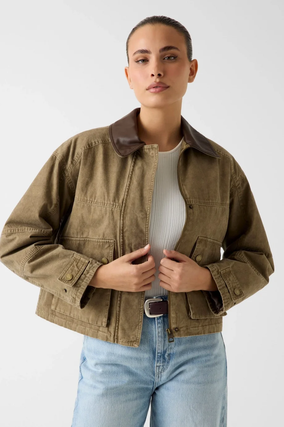 Guess Manon Kısa Field Kadın Yeşil Ceket W6RL51WL372-F8BC